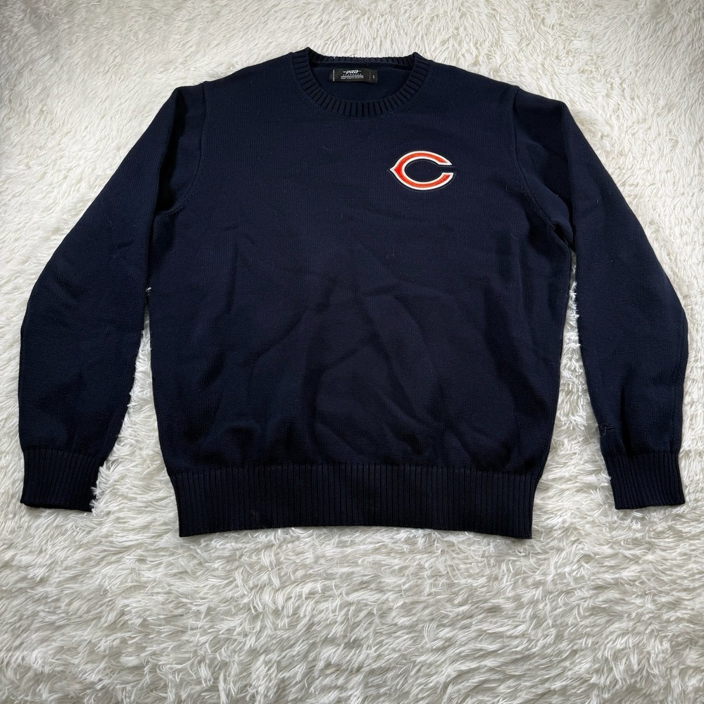 Vintage Chicago Bears Pro Standard‎ Sweatshirt Men's Large Navy Stretch Preppy